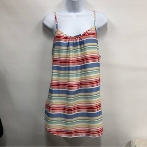 Faded Glory womens  XL 16-18 spaghetti straps striped tank top multi colored